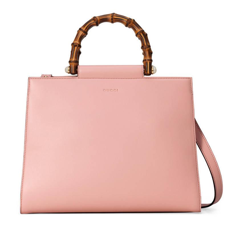 Gucci Nymphaea Leather Top Handle Bag in Pink Lyst